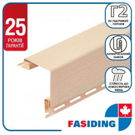 Планка FaSiding "внешний угол" "Миндаль" Т-12. 3.05м