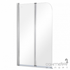 Шторна на ванну Besco Prime-2S 900x1400 хром/прозрачное стекло