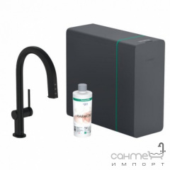 Смеситель для кухни + стартовый комплект Hansgrohe Aqittura M91 SodaSystem 210 1j sBox 76838670 матовый черный Умань