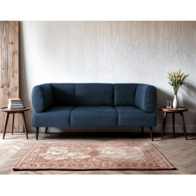 Диван с подлокотниками Tobi Sho Бенно-1 офисный с конусной ногой 1200х720х750 велюр Emilia 88 BLUE