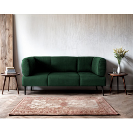 Диван с подлокотниками Tobi Sho Бенно-1 офисный с конусной ногой 1500х720х750 велюр Emilia 38 EMERALD