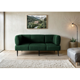 Диван із підлокітниками Tobi Sho Бенно-1 офісний з конусною ногою 2000х720х750 велюр Emilia 38 EMERALD