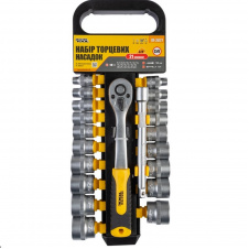 Набор насадок торцевых MASTERTOOL CRV 3/8" 6-24 мм удлинитель 150 мм 21 шт (78-3821)