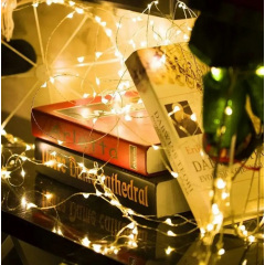 Гирлянда Нить Led 200 проволока 20 м Тёплый Белый 1 режим USB + батарейка Decorative Light 218-21528275 Ладан