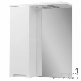 Зеркало с шкафчиком и подсветкой Mirater Руна 55 белое, левое