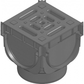 Угловой соединительный элемент HAURATON TOP Х (137 х 125 х 137), РЕ-РР (черный) с решеткой PP-copo
