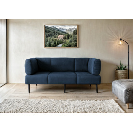 Диван с подлокотниками Tobi Sho Бенно-1 офисный с конусной ногой 1800х720х750 велюр Emilia 88 BLUE