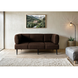 Диван с подлокотниками Tobi Sho Бенно-1 офисный с конусной ногой 1800х720х750 велюр Emilia 27 CHOCOLATE