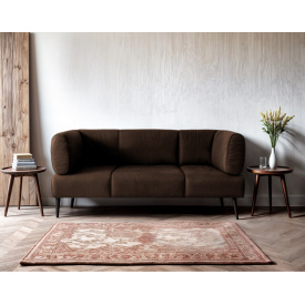 Диван с подлокотниками Tobi Sho Бенно-1 офисный с конусной ногой 1400х720х750 велюр Emilia 27 CHOCOLATE