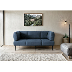 Диван із підлокітниками Tobi Sho Бенно-1 офісний з конусною ногою 1800х720х750 велюр Emilia 86 OCEAN