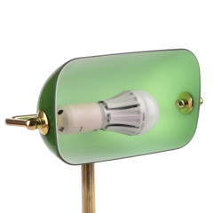 Настольная лампа барокко зеленая Brille 60W MTL-51 Золотистый Боярка