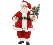 Игрушка новогодняя Santa with garland 28 см Разноцветный BonaDi DP232267