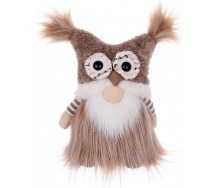 Декоративная игрушка Gnome with owl hat 30 см Разноцветный BonaDi DP232206