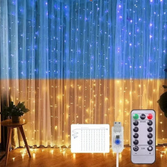 Гирлянда штора с пультом No Brand SFK-09 флаг Украины USB 3х3 м Голубо-желтый (2400180685) Бучач