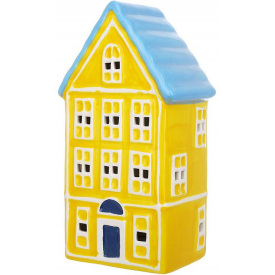 Светодиодный домик BonaDi Town 10.5х7х19 см Желто-голубой DP232159