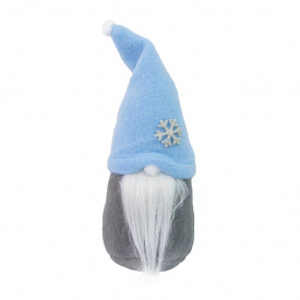 Фигурка Новогодний Гном маленький голубой Strateg 60602 высота 19 см