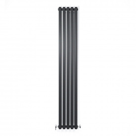 Дизайнерский радиатор Ideale Gloria 1800x295 вертикальный, черный матовый