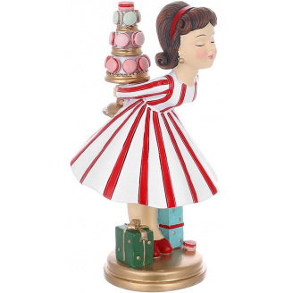 Новогодняя фигурка Girl with macarons 9х15 см Разноцветный BonaDi DP232139