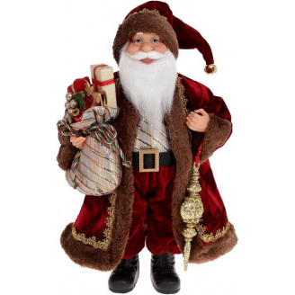 Новогодняя фигурка Santa Claus Red с мешком 40 см BonaDi DP96560