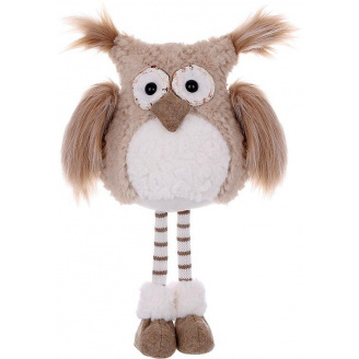 Декоративная игрушка Owl 52 см Коричнево-белый BonaDi DP232224