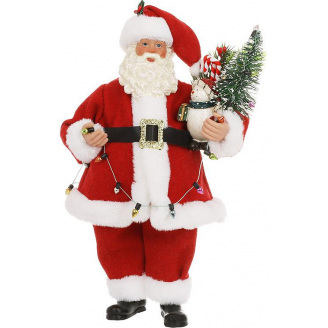 Игрушка новогодняя Santa with garland 28 см Разноцветный BonaDi DP232267