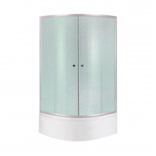 Душова кабіна Lidz Latwa SC80x80.SAT.HIGH.FR полукругла, скло Frost 4 мм + Душовий піддон KAPIELKA ST80x80x41, з панеллю (LLSC8080SATHIGHFR2SET)