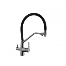 Змішувач для кухні з підключенням до фільтра Kroner KRP Edelstahl Klassisch-PVD03817BLK графіт