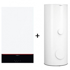 Пакетна пропозиція котел Viessmann Vitodens 100-W B1HF 32 кВт з бойлером 100л, датчиком та димоходом Ромны