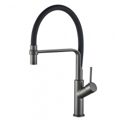 Змішувач для кухні Globus Lux Denver Flex GDF-32-11-01, графіт/чорний Сарни