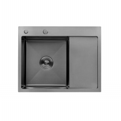 Кухонна мийка Kroner KRP Schwarze - 6350LHM PVD Охтирка