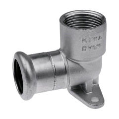 Коліно фіксоване з вушками коротке KAN-therm Inox 15 x 1/2" (1609285009) Сарны
