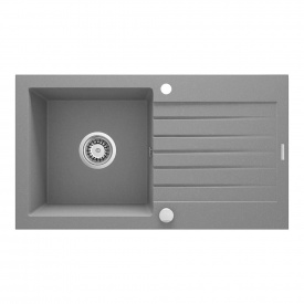 Мийка кухонна Deante Zorba, граніт, з крилом, накладна, сірий металік (ZQZ_S113)