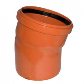 Коліно для зовнішньої каналізації REDI 250 15° ПВХ