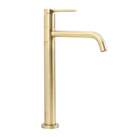 Змішувач для умивальника Rea Lugano Slim високий, матове золото (REA-B4420)