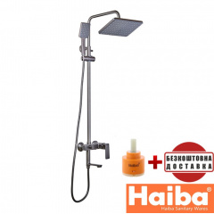 Душевая колонна со смесителем HAIBA Kubus 009-J Graphite Тернопіль