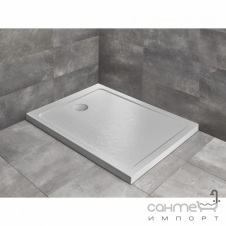 Прямоугольный акриловый душевой поддон Radaway Doros F Stone White 1500x800 SDRF1580-01-04S белый камень