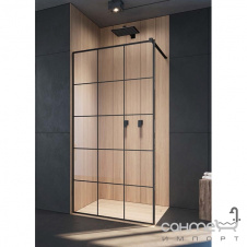 Душевая перегородка Radaway Modo X Black II Factory 125 389325-54-55 прозрачное стекло, декор factory