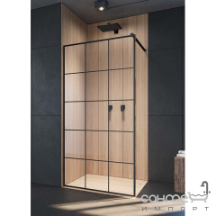 Душевая перегородка Radaway Modo X Black II Factory 150 389354-54-55 прозрачное стекло, декор factory Стрий