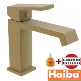 Змішувач для умивальника HAIBA Gaudi BRUSHED GOLD (Chr-001)