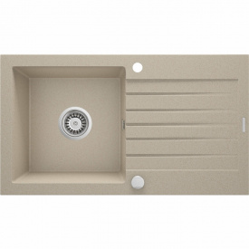 Deante Мойка кухонная Zorba, гранит, прямоуг., с крылом, 760х440х160мм, чаша - 1, накладная, песок