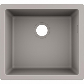 Hansgrohe Мойка кухонная S51, гранит, квадрат, без крыла, 500х450х190мм, чаша- 1, встраиваемая, S510-U450, серый бетон