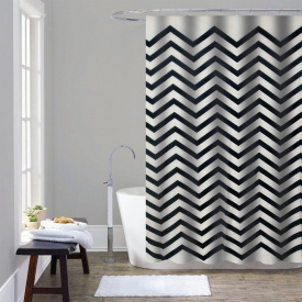 Штора для ванної з поліестеру Winmix SCT-007-180x180 (Колір чорно-білий візерунок)
