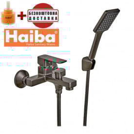 Змішувач для ванни короткий ніс HAIBA Kubus Euro Graphite (Chr-009)