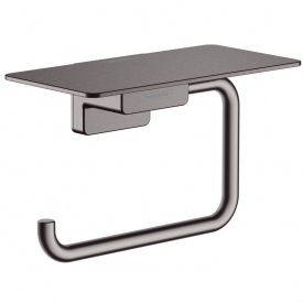 Держатель туалетной бумаги Hansgrohe AddStoris с полочкой, Brushed Black (41772340)