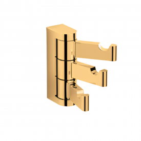 Крючок Stellaforme Milano 20х70х70, тройной подвижный глянцевый, золото