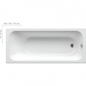 Ванна прямоугольная RAVAK CHROME SLIM 170x75 белая (1C 132640)