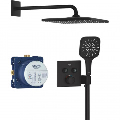 Душова система з термостатом Grohe SmartControl, чорний матовий (34865KF0) Вишневе