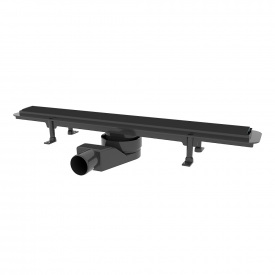 Душевой канал Waterway Streem 700, корпус черный, 2-сторонняя решетка черный/плитка (WSB700001N12)