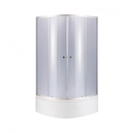 Душова кабіна Lidz Latwa SC80x80.SAT.HIGH.GR полукругла, скло тон. 4 мм + Душовий піддон KAPIELKA ST80x80x41 з панеллю (LLSC8080SATHIGHGR2SET)