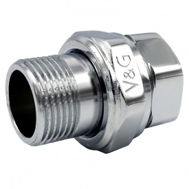 Сгон американка Valogin 1/2" ВН прямой, хромованная латунь